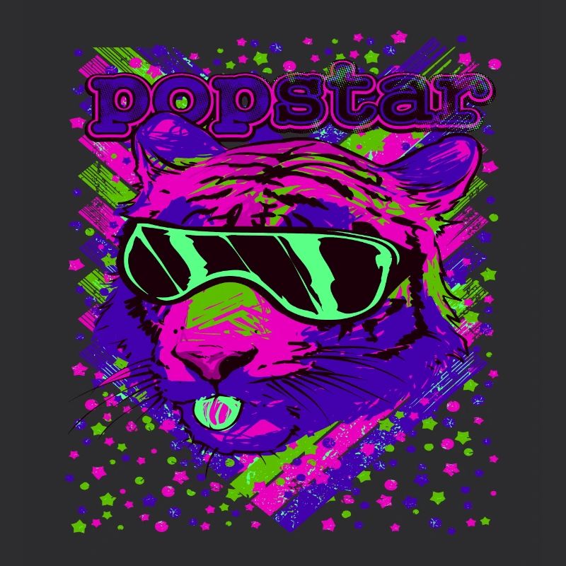 Pop star néon chats illustration