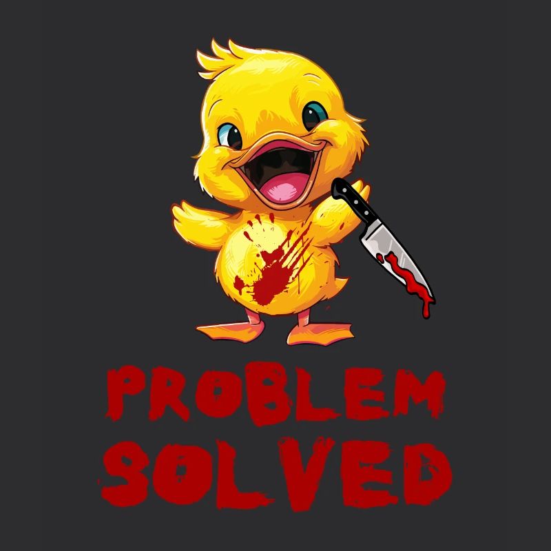 Duck with Knife - Problem Solved Funny Creepy
