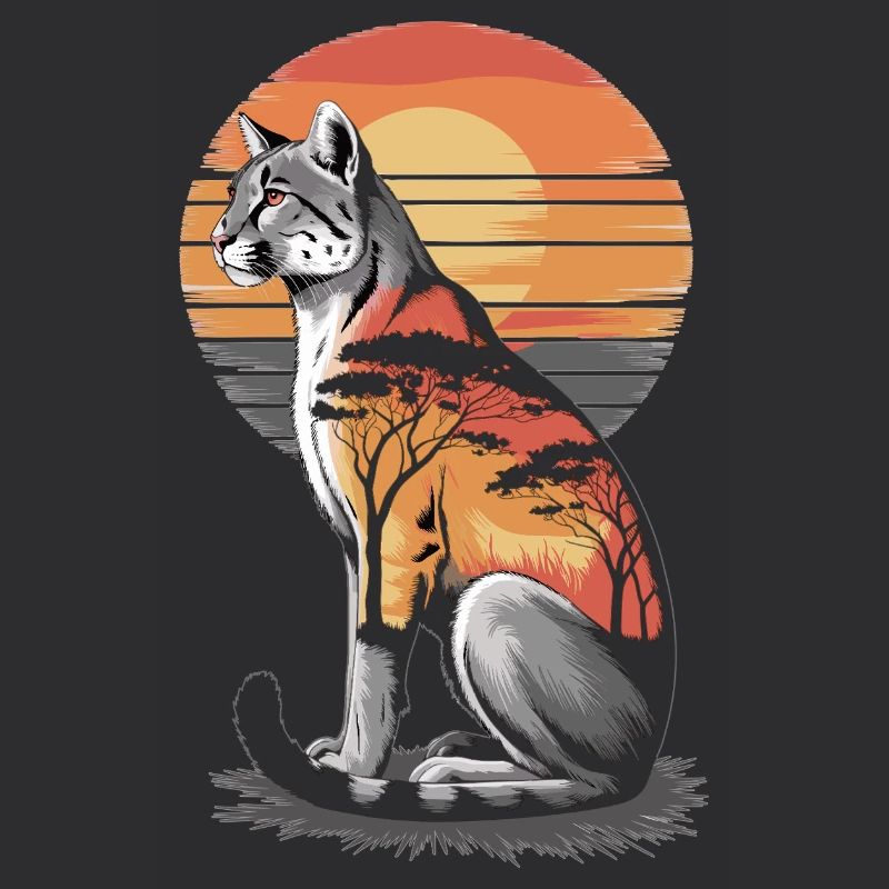 Chat de la savane Coucher de soleil