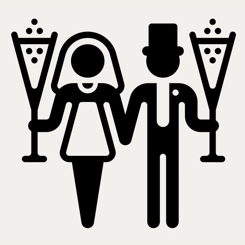 Bridal Pair With Sparkling Wine (Wedding)