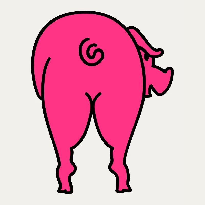 Pigs backside / Schwein von hinten (2c)