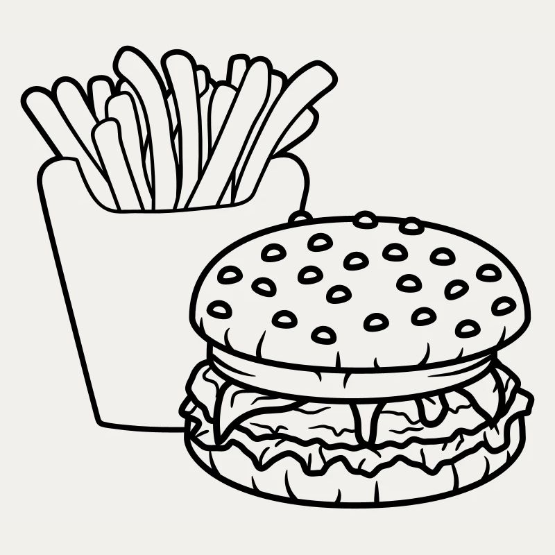 pommes frittes hamburger cheeseburger burger fast