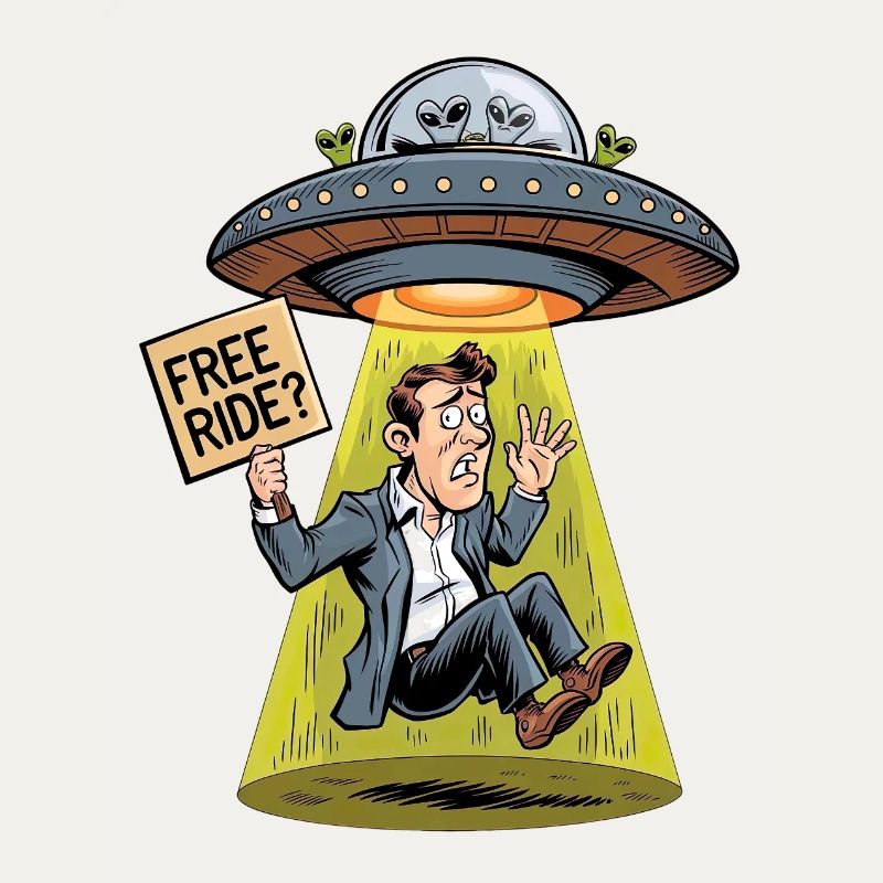 Space Hitchhiking – funny UFO graphics