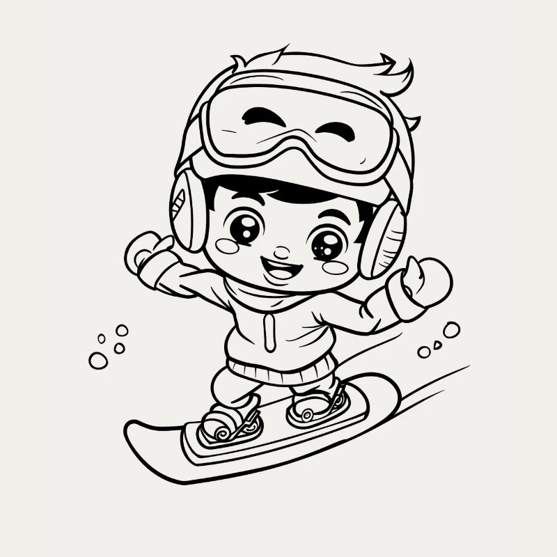 Little Snowboarder Comic Look
