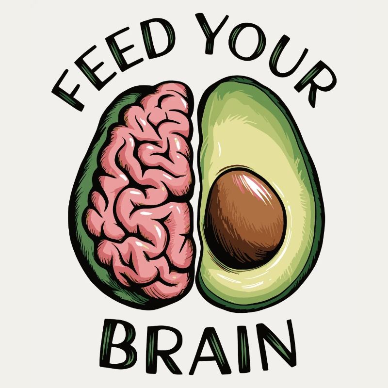 Feed Your Brain Avocado Illustration