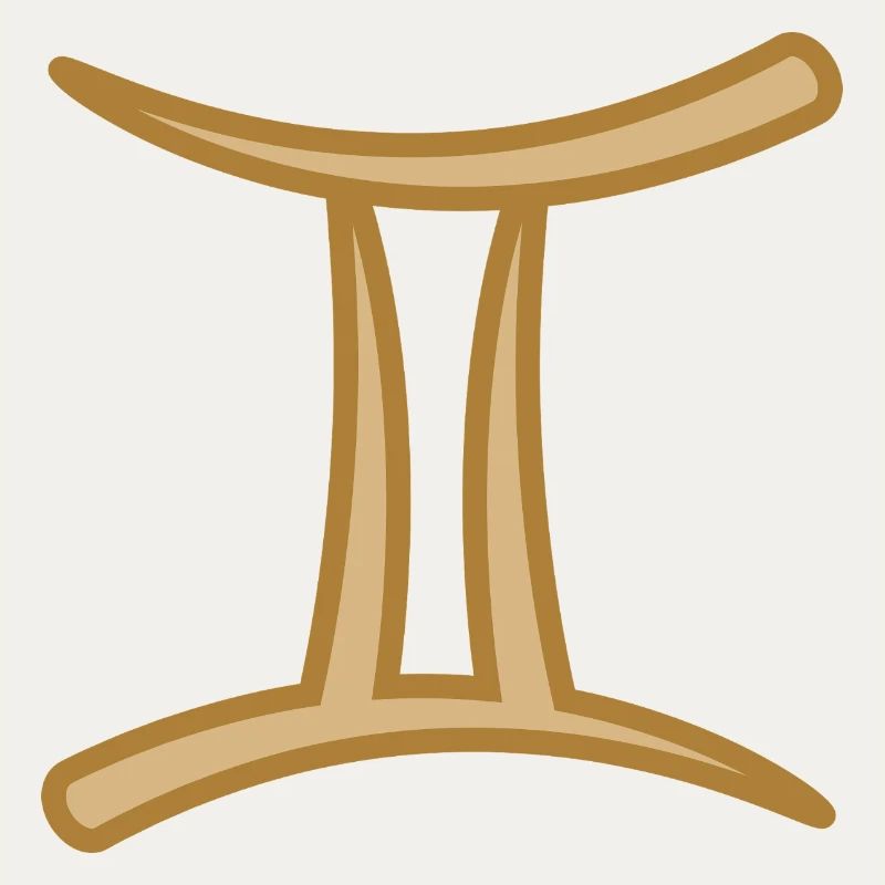 Symbole du zodiaque Gémeaux Deux Tons Doré
