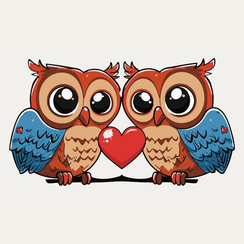 Eule Paar Valentinstag