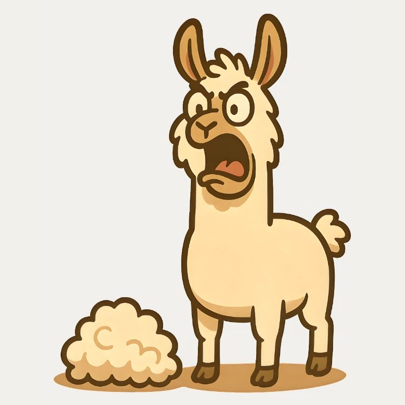 Humorous llama illustration