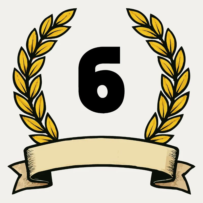 Couronne de laurier dorée numéro 6
