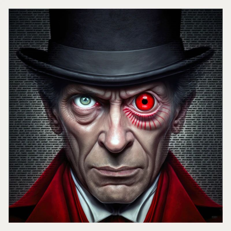 Visage double œil rouge vert- Conspircay