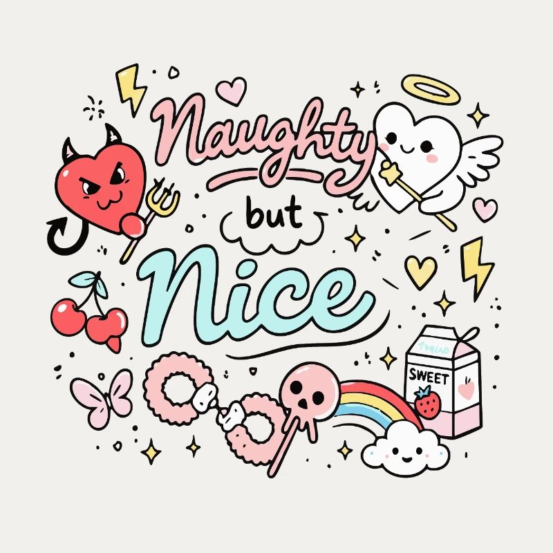 Naughty But Nice Cheeky Doodle Statement