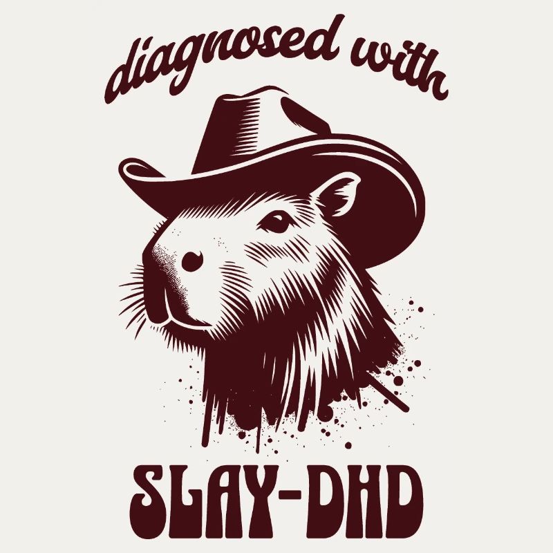 Diagnosed with Slay-DHD - Funny Capybara Design