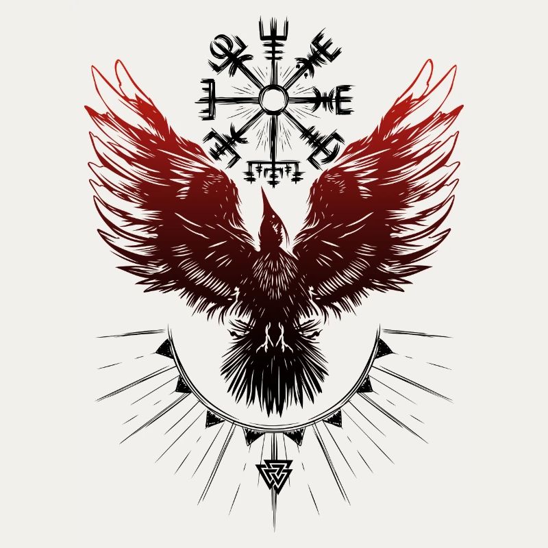 Corbeau Viking Vegvisir Valknut