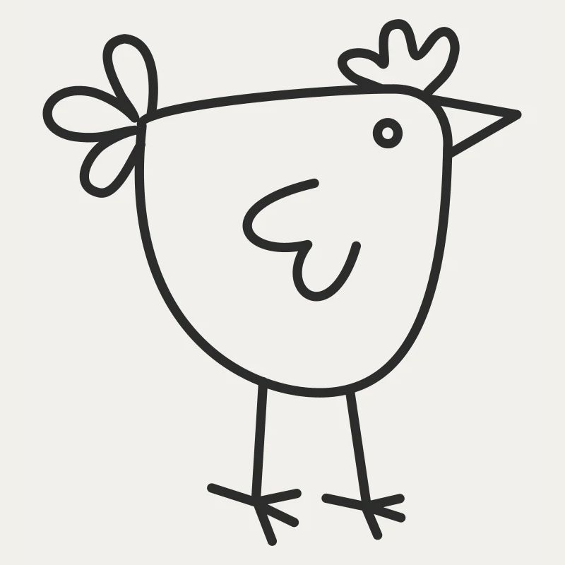 Chicken in line drawing