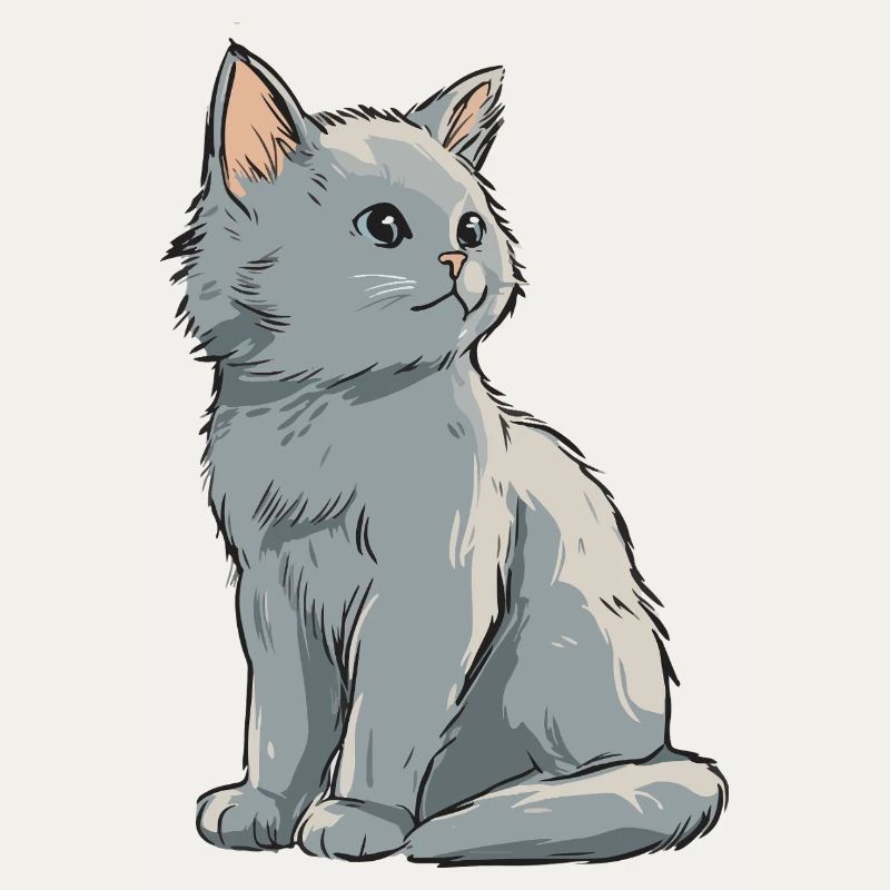 Graues Samtkätzchen Illustration