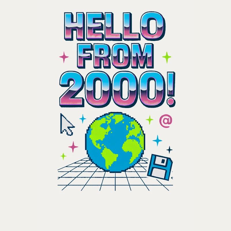 Hello from 2000s Retro Neon Earth