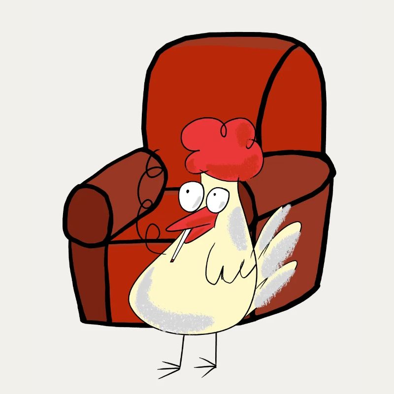 Feierabend Huhn Raucher Zigarette Pause