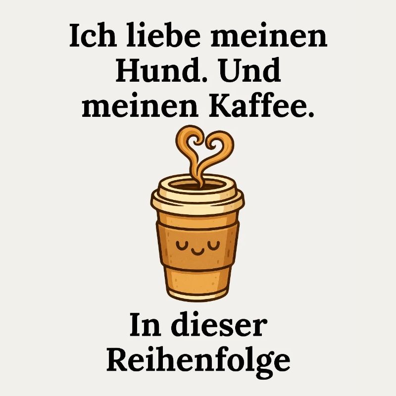 kaffe, hjärta, mugg, illustration, hund, kaffe, kärlek