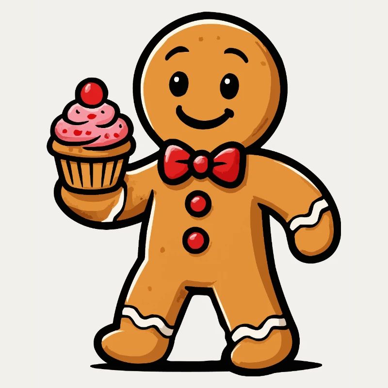 Lebkuchenmann Cupcake Cartoon