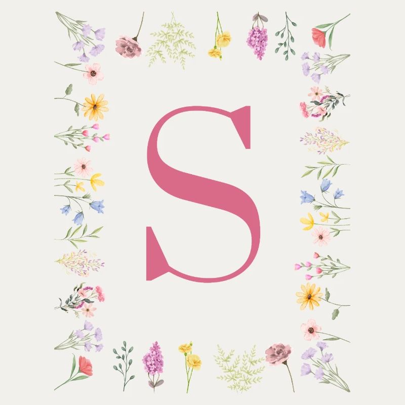 Initial S Blumenmonogramm
