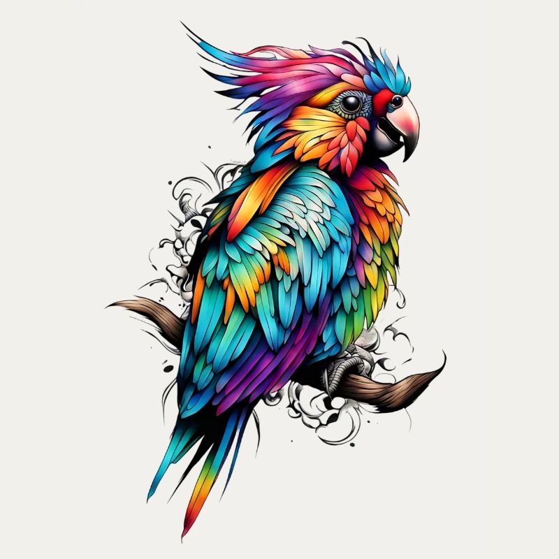 Perroquet coloré Couleur Feu