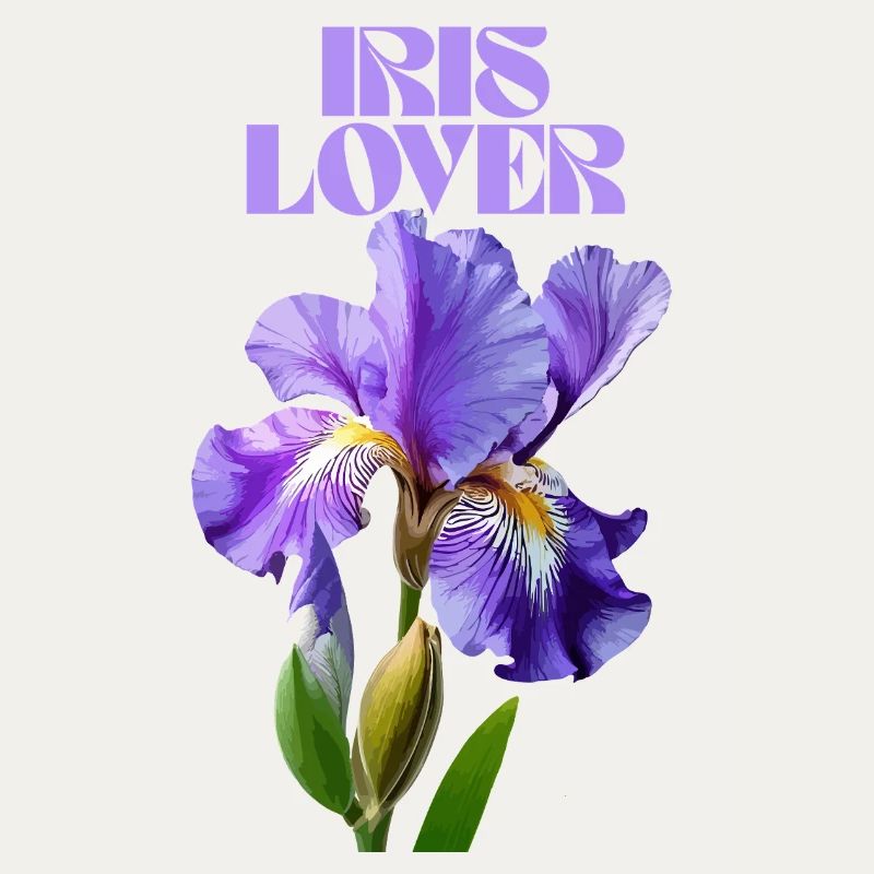Fleur d’iris violet design botanique