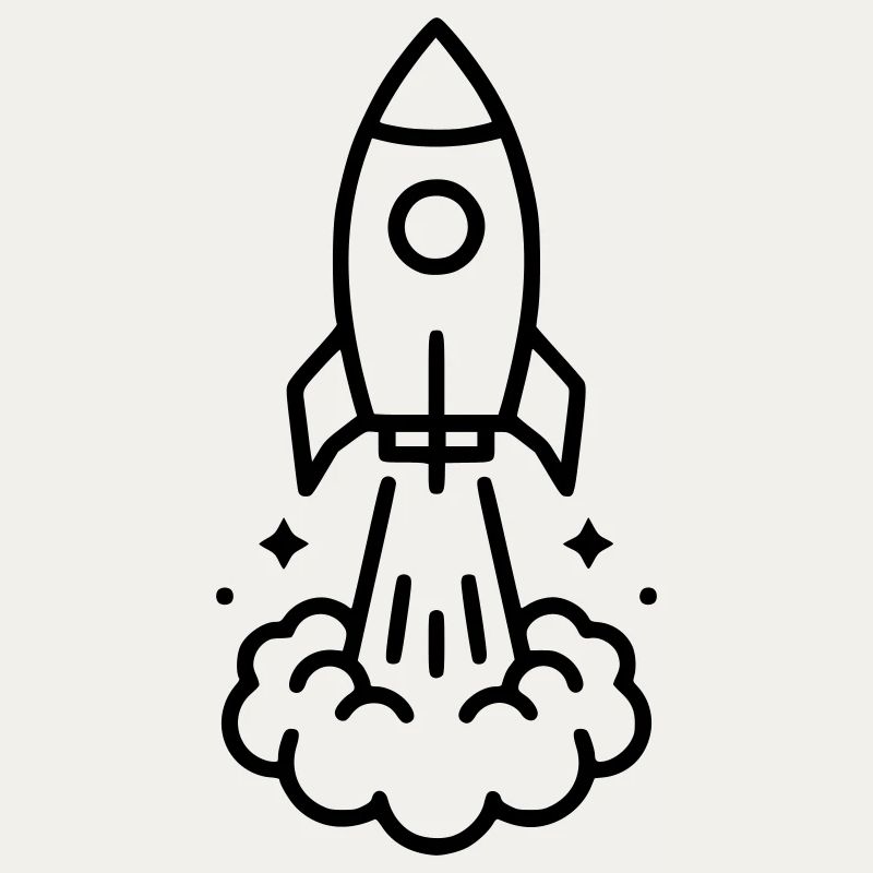 Icône spatiale de lancement de fusée