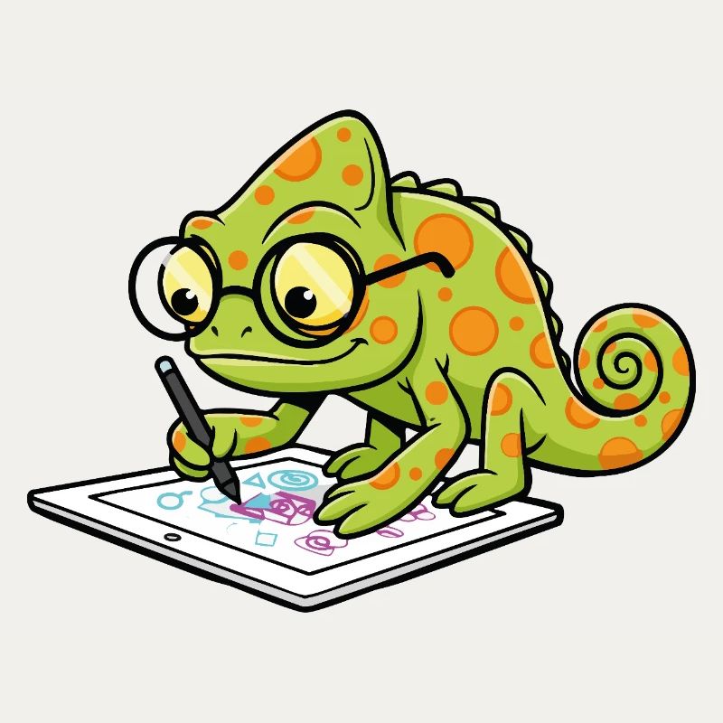 Caméléon Artiste Numérique Tablette Graphique Masc