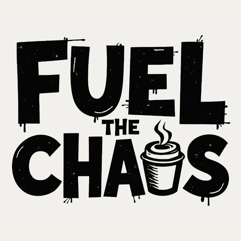 Fuel the Chaos Coffee Saying for Rebels