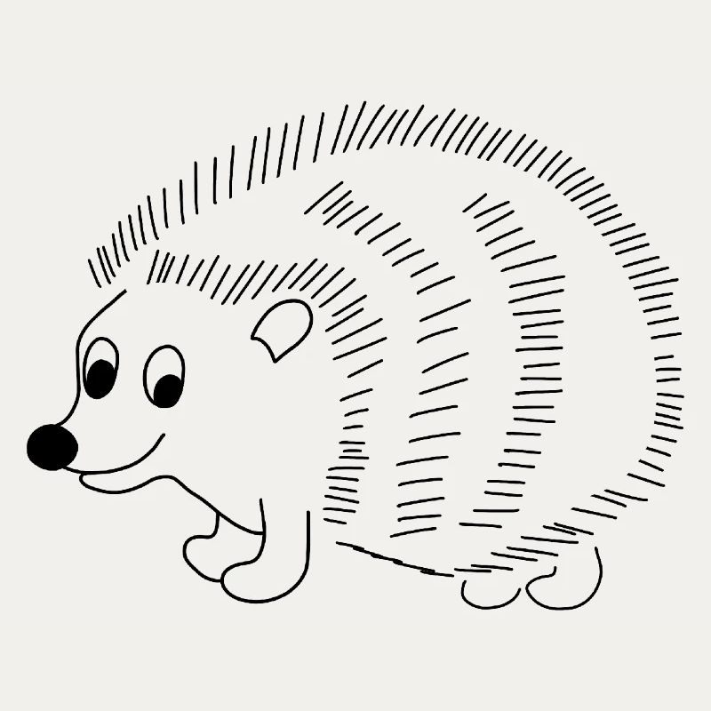 Igel - Grafik in schwarz-weiss