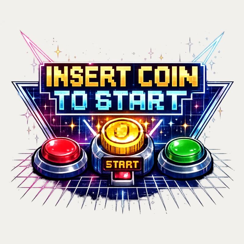Bouton de démarrage arcade Neon Rétro
