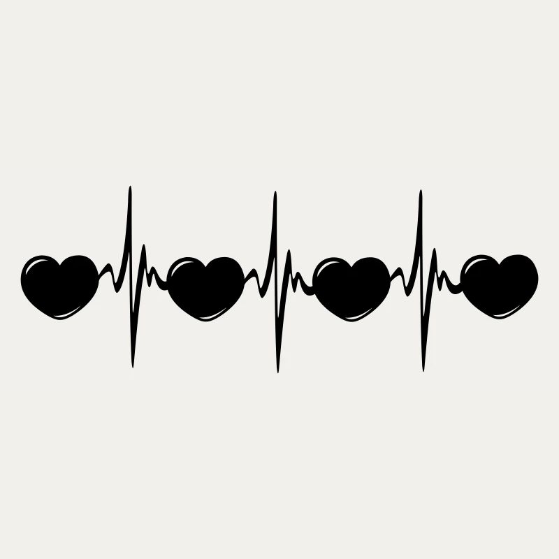 Heart rate with small hearts cardio ECG