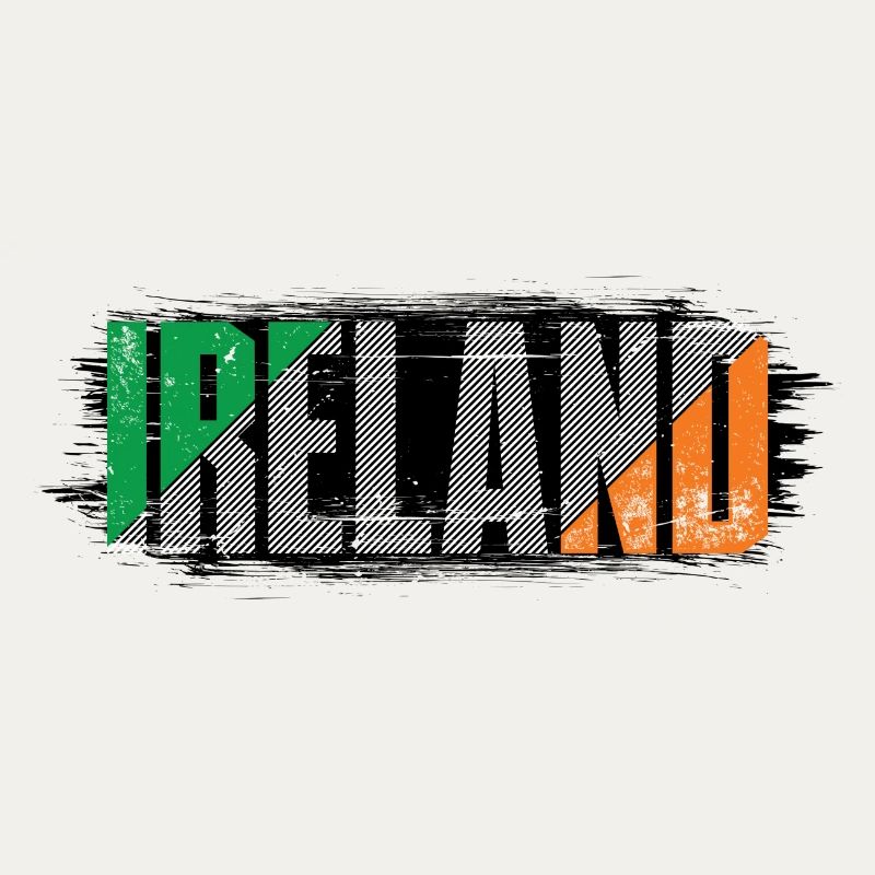 Drapeau de l’Irlande Mot-symbole rayé