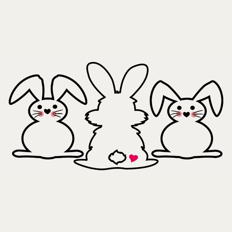 three Easter bunnies