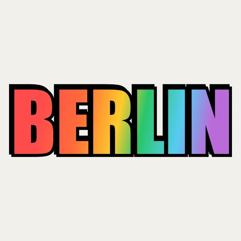 Berlin Rainbow Gradient Letters LGBT