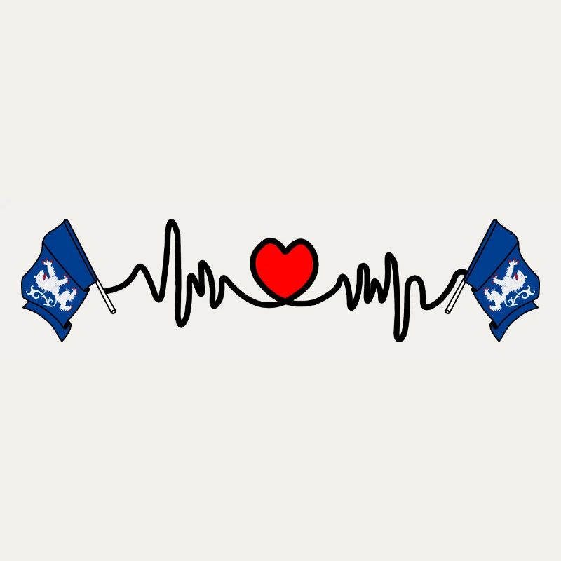 Fréquence cardiaque cardio avec drapeaux de Halland – Suède
