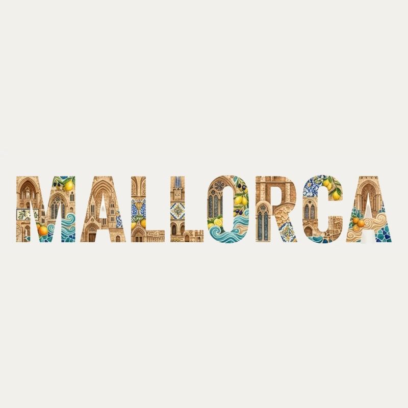 Typographie de Majorque avec architecture méditerranéenne