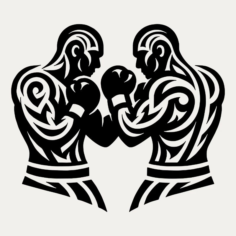 Fist Boxer Fighter Thai Boxing Tattoo Style