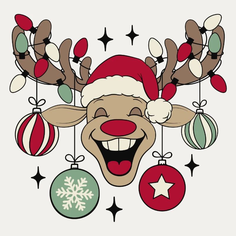 Renne Rudolph Noël Pull de Noël laid