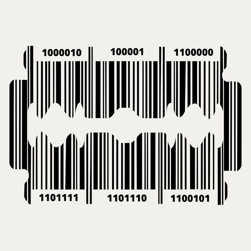 Rasierklinge mit geheim Code