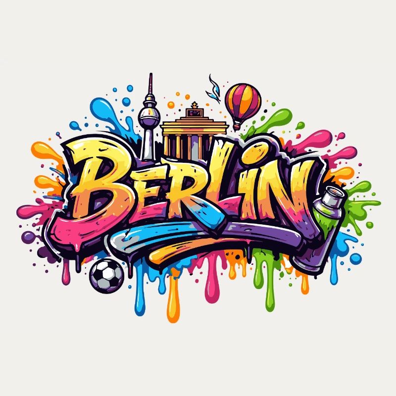 Berlin Graffiti Lettering with Colour Effects