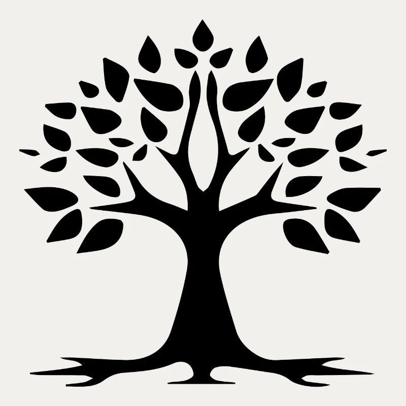 Stylized Tree Simple Tattoo Logo