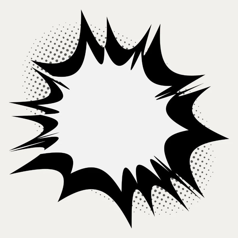 Comic speech bubble explosion