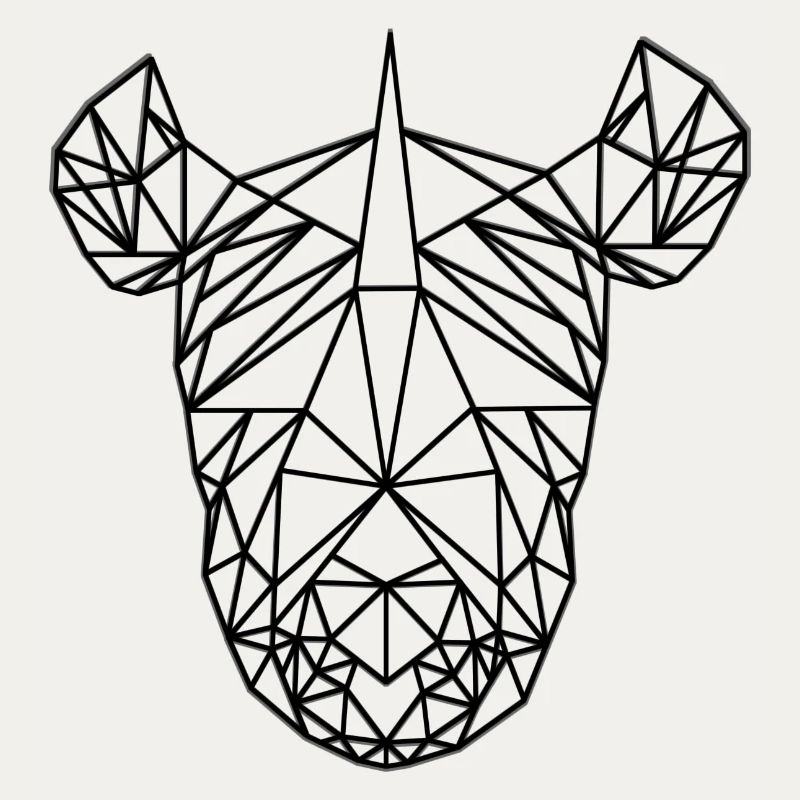 Rhino LowPoly Black & White
