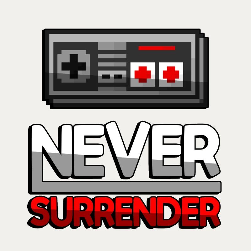 NEVER SURRENDER (Rot) + NES Controller - Gaming