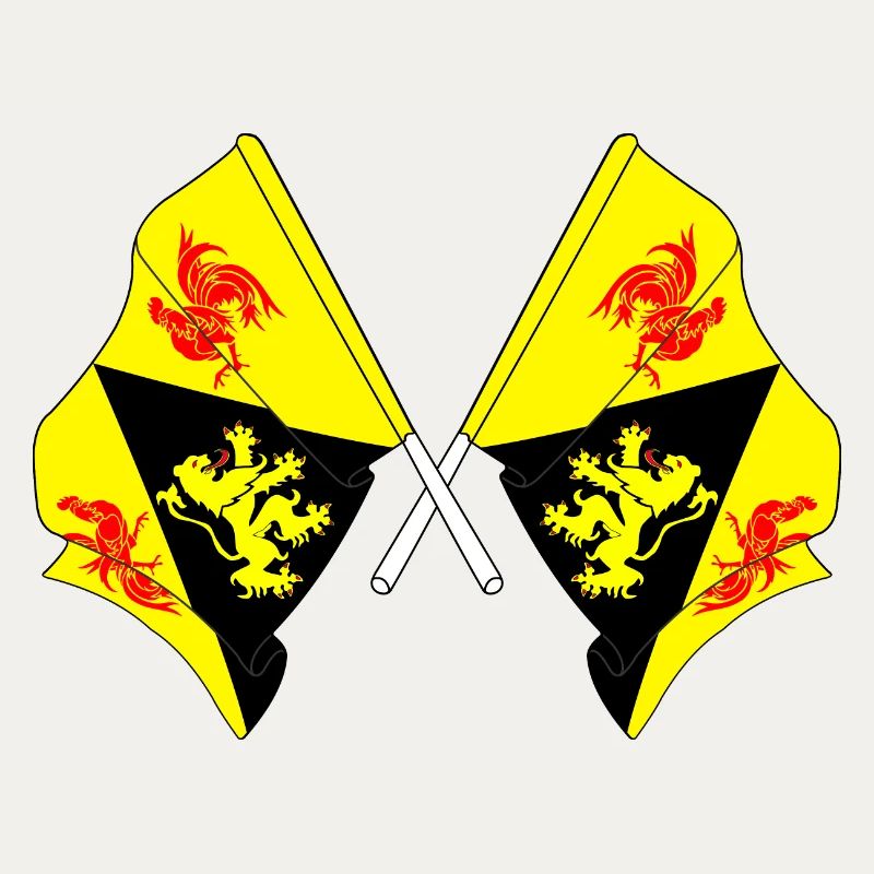 Two flags Walloon Brabant Belgium