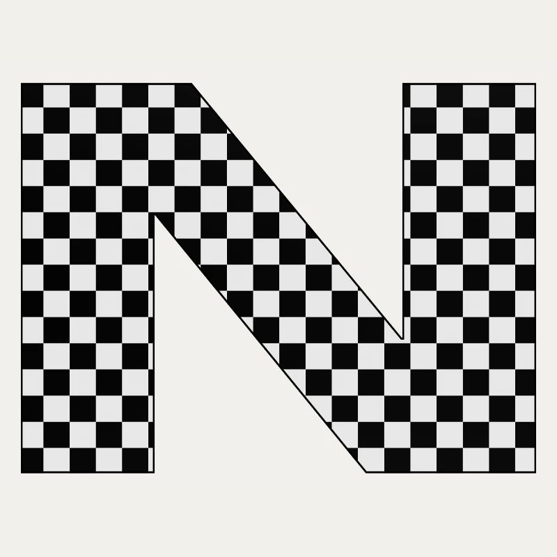 N – Checkerboard Typography Statement