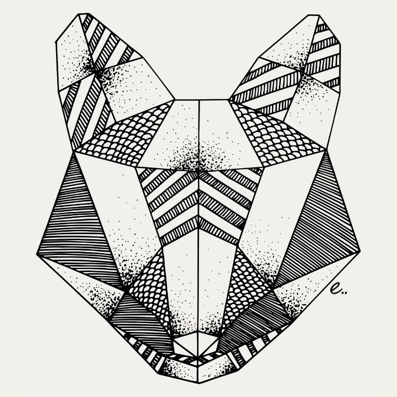 Origami fox head