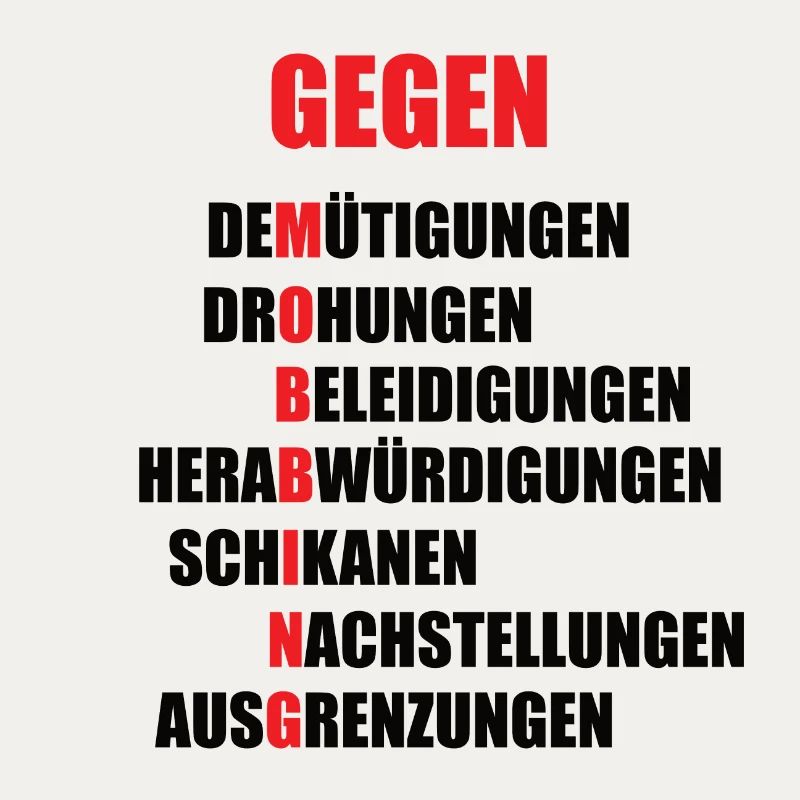 Mobbing-Abwehr Motiv mit starker Botschaft