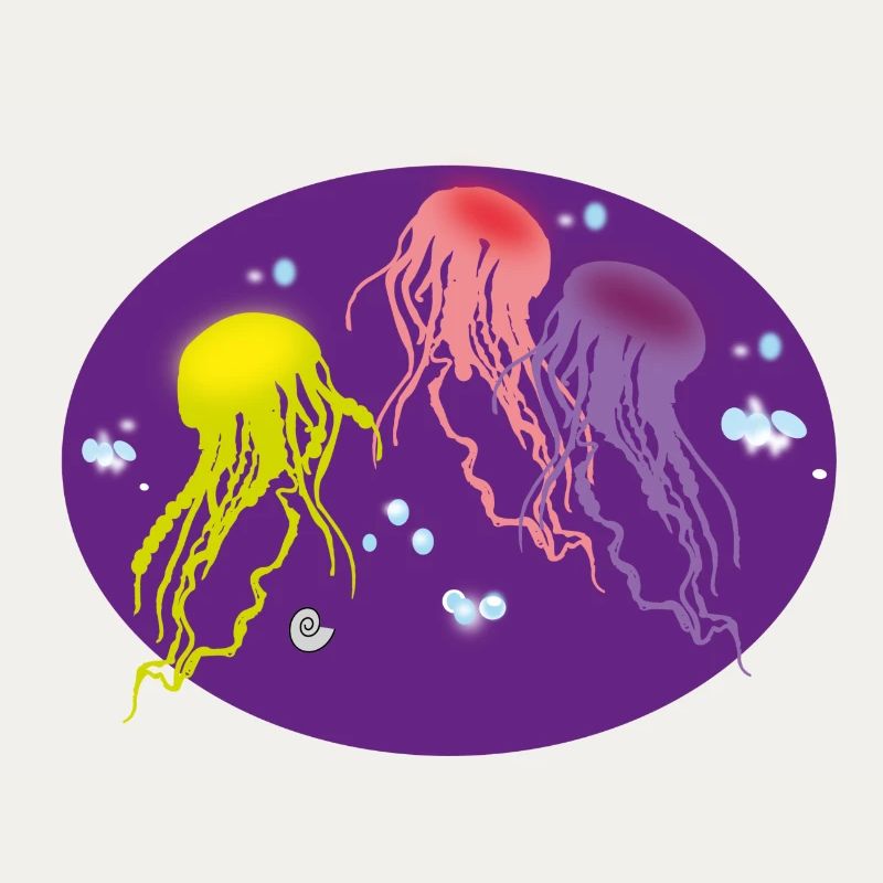 Méduse multicolore